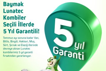 Baymak Lunatec Tam Yoğuşmalı Kombide 5 Yıl Garanti Fırsatı Sunuyor