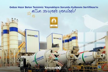 Gebze Hazır Beton Tesisi "Kaynakların Sorumlu Kullanımı Sertifikası"nı Altın Seviyede Yeniledi