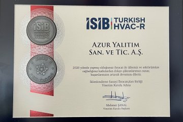 Azur Yalıtım'a Başarılı İhracat Çalışmalarından Dolayı İSİB Tarafından Sertifika Verildi