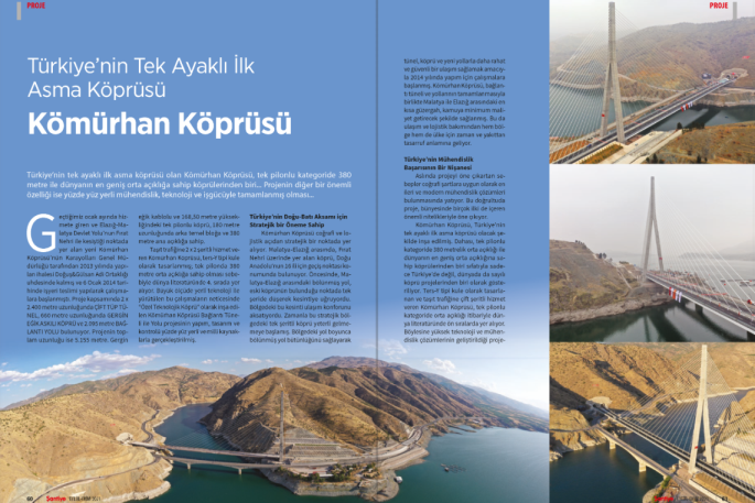 Kömürhan Köprüsü, IRF Küresel Yol Başarı Ödülleri kapsamında "YAPIM METODOLOJİSİ" kategorisinde En İyi Proje seçildi