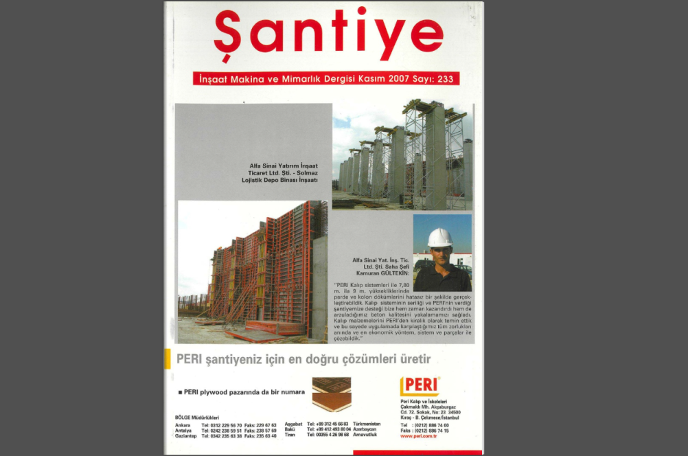 Şantiye'nin Kasım 2007 (233.) Sayısı Yayında