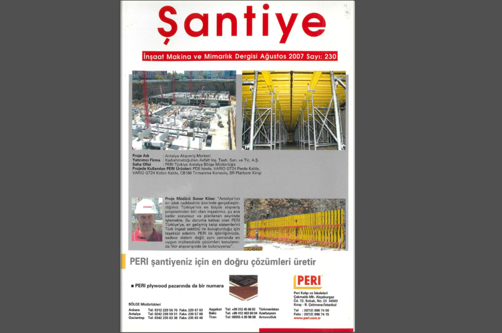Şantiye'nin Ağustos 2007 (230.) Sayısı Yayında