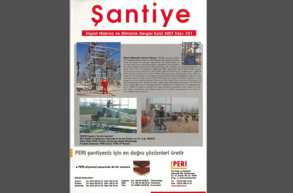 Şantiye'nin Eylül 2007 (231.) Sayısı Yayında
