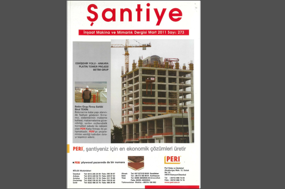 Şantiye'nin Mart 2011 (273.) Sayısı Yayında
