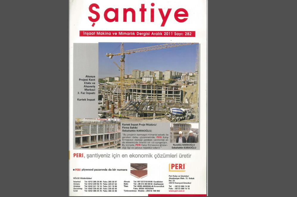Şantiye'nin Aralık 2011 (282.) Sayısı Yayında