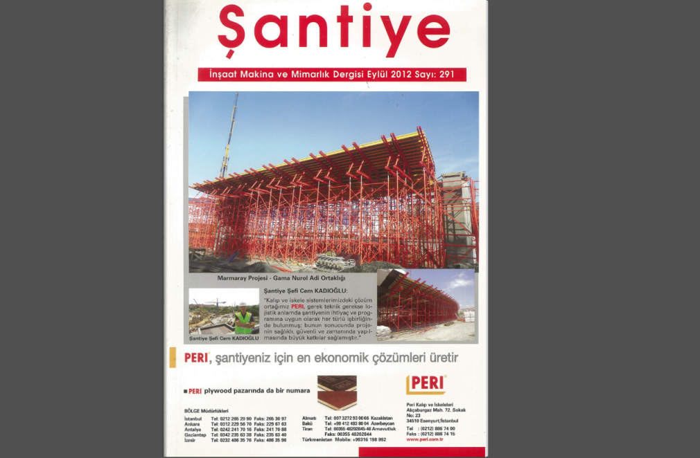 Şantiye'nin Eylül 2012 (291.) Sayısı Yayında
