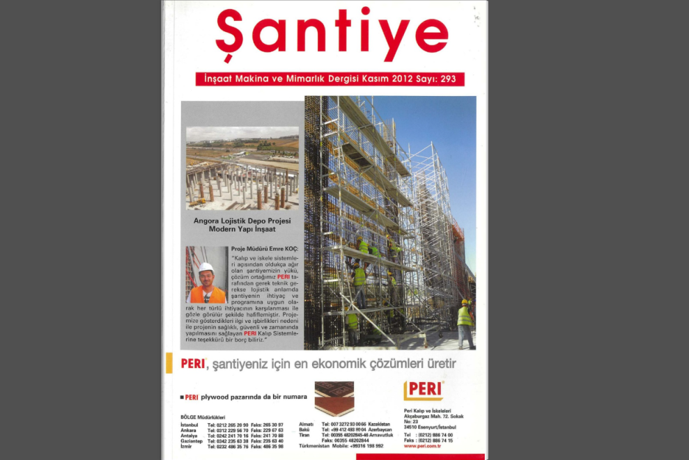 Şantiye'nin Kasım 2012 (293.) Sayısı Yayında