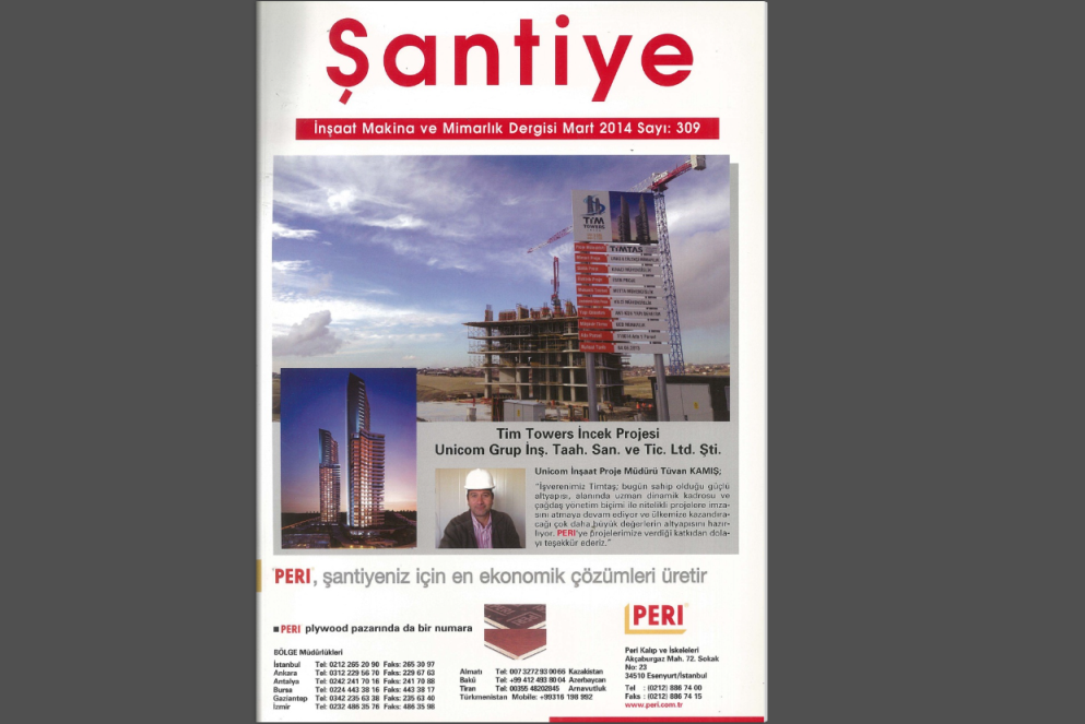Şantiye'nin Mart 2014 (309.) Sayısı Yayında