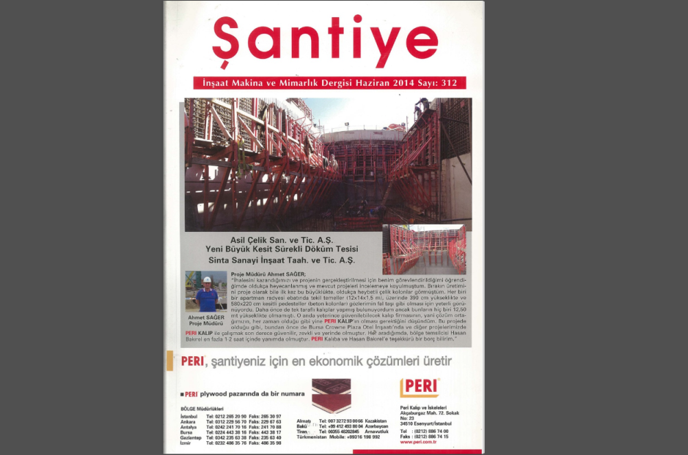 Şantiye'nin Haziran 2014 (312.) Sayısı Yayında