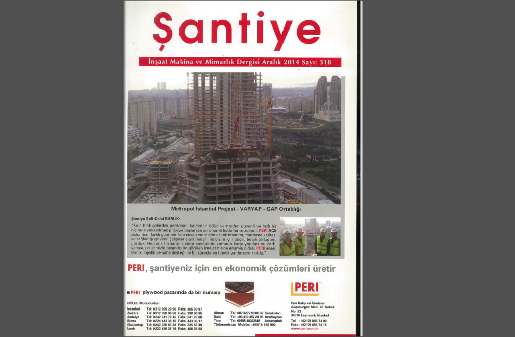 Şantiye'nin Aralık 2014 (318.) Sayısı Yayında
