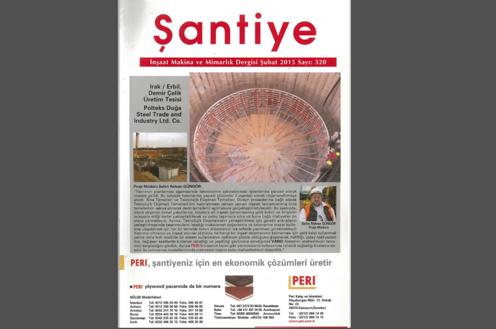 Şantiye'nin Şubat 2015 (320.) Sayısı Yayında