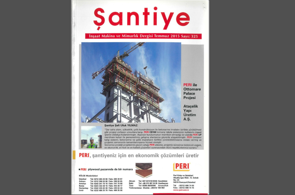 Şantiye'nin Temmuz 2015 (325.) Sayısı Yayında