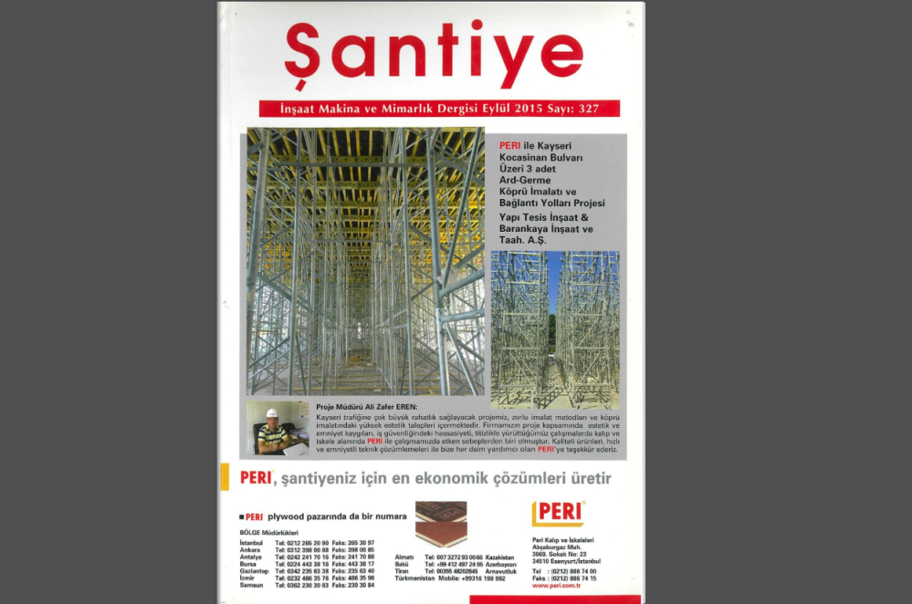 Şantiye'nin Eylül 2015 (327.) Sayısı Yayında