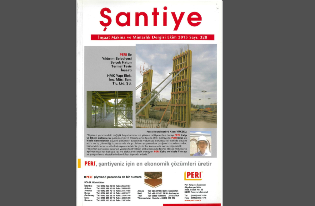 Şantiye'nin Ekim 2015 (328.) Sayısı Yayında