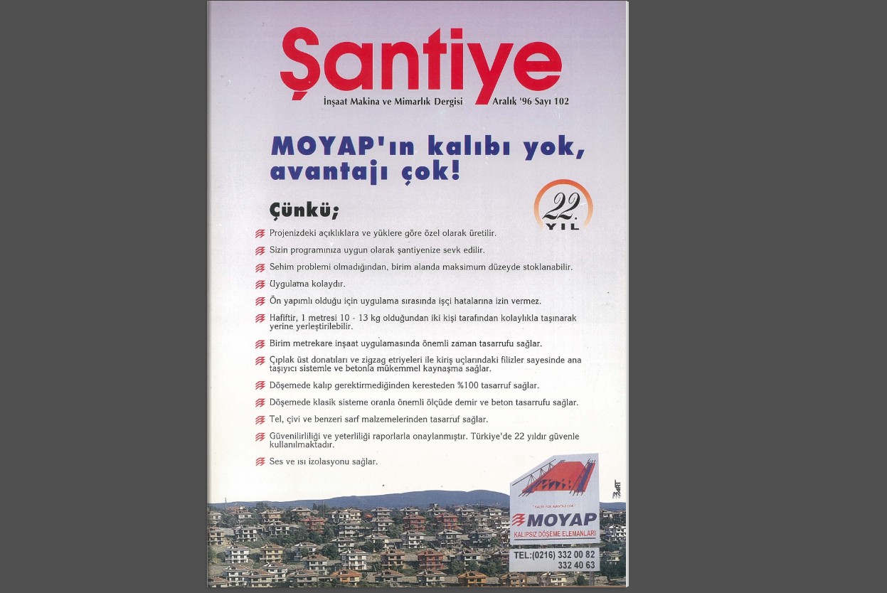 Şantiye'nin Aralık 1996 (102.) Sayısı Yayında