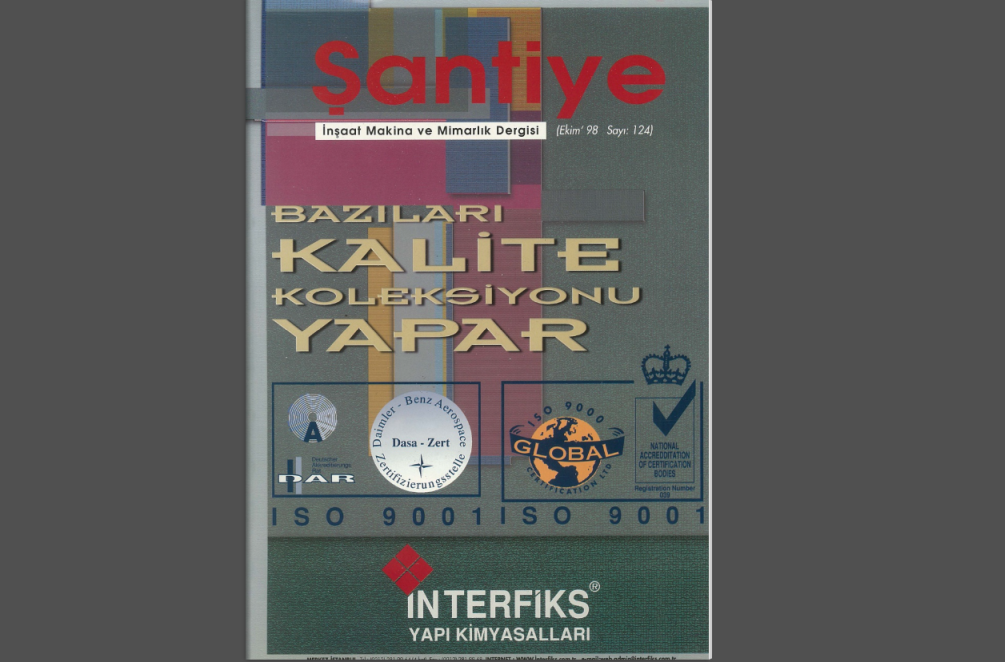 Şantiye'nin Ekim 1998 (124.) Sayısı Yayında