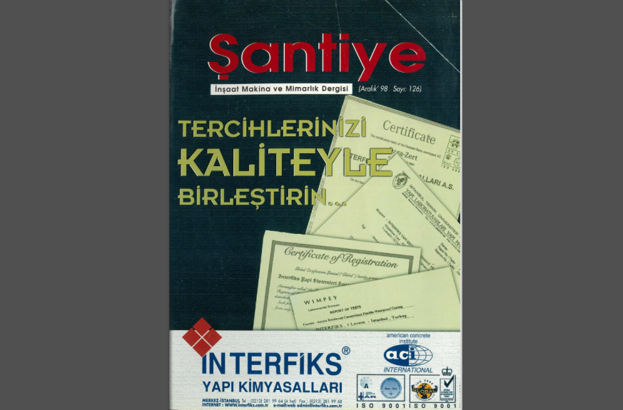 Şantiye'nin Aralık 1998 (126.) Sayısı Yayında