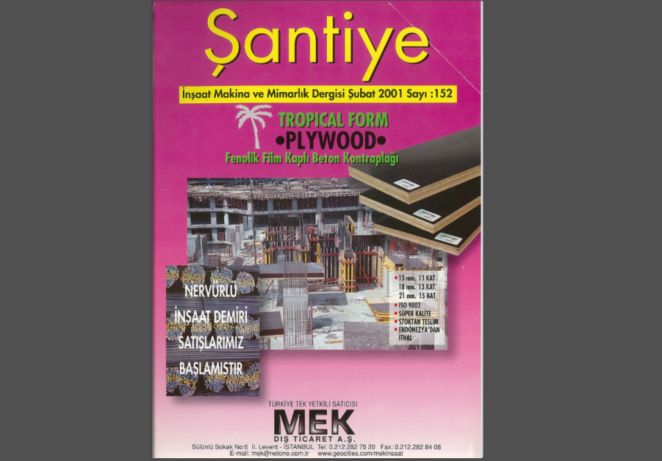 Şantiye'nin Şubat 2001 (152.) Sayısı Yayında