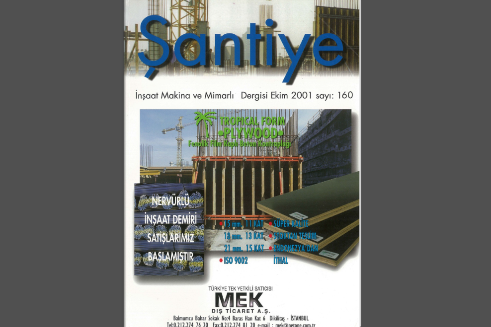 Şantiye'nin Ekim 2001 (160.) Sayısı Yayında
