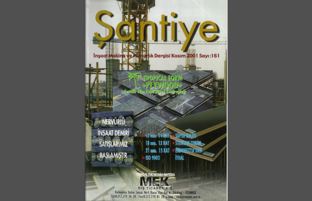 Şantiye'nin Kasım 2001 (161.) Sayısı Yayında