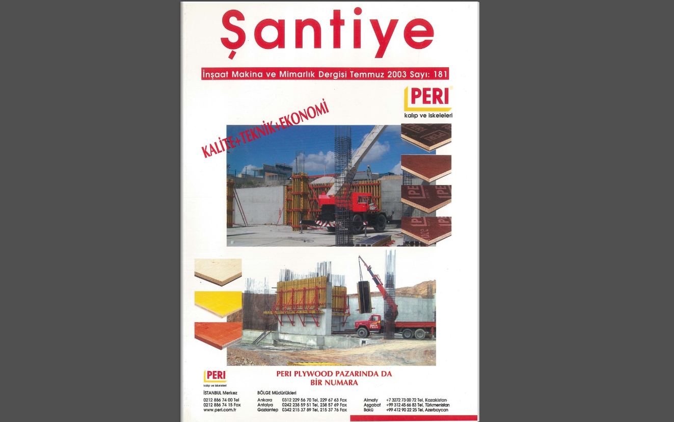 Şantiye'nin Temmuz 2003 (181.) Sayısı Yayında