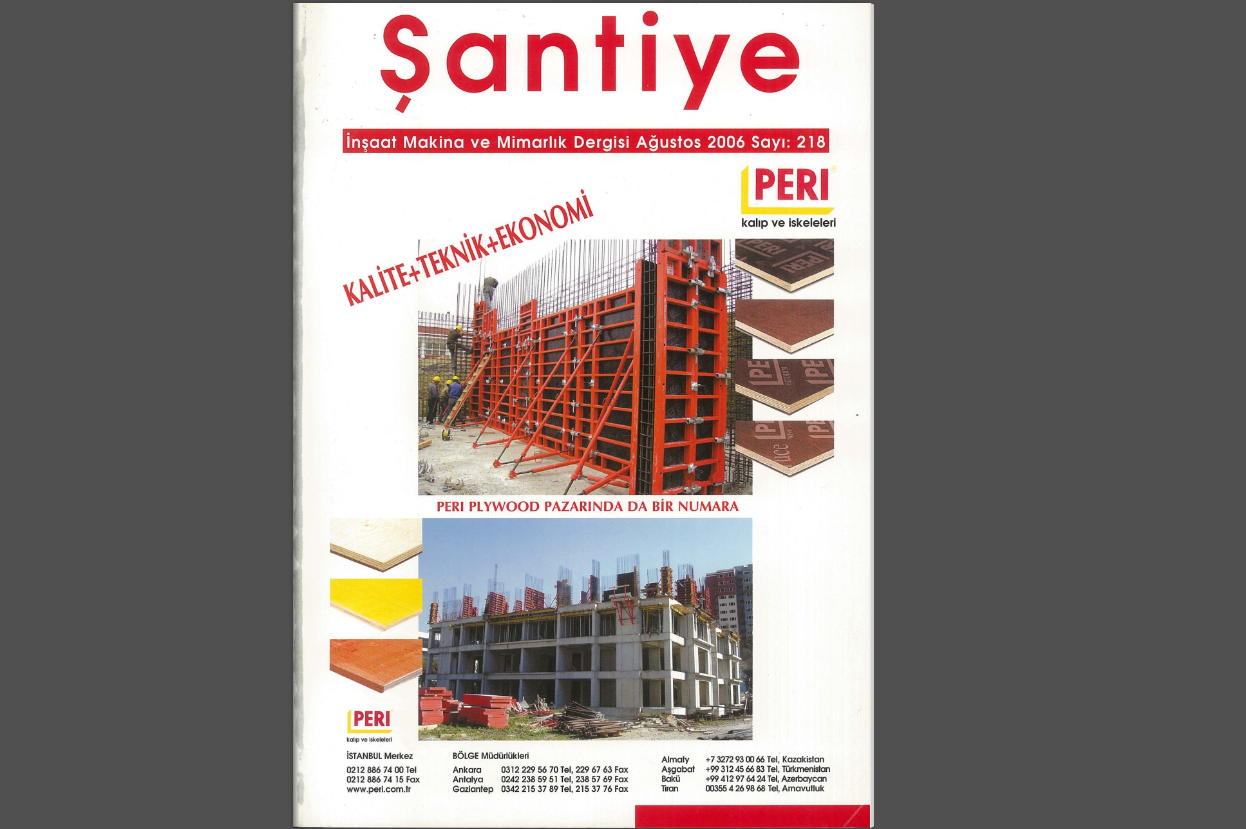 Şantiye'nin Ağustos 2006 (218.) Sayısı Yayında