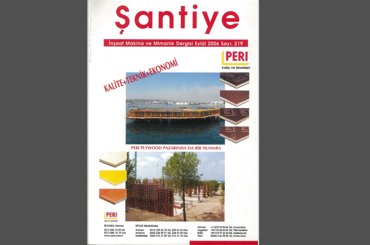 Şantiye'nin Eylül 2006 (219.) Sayısı Yayında