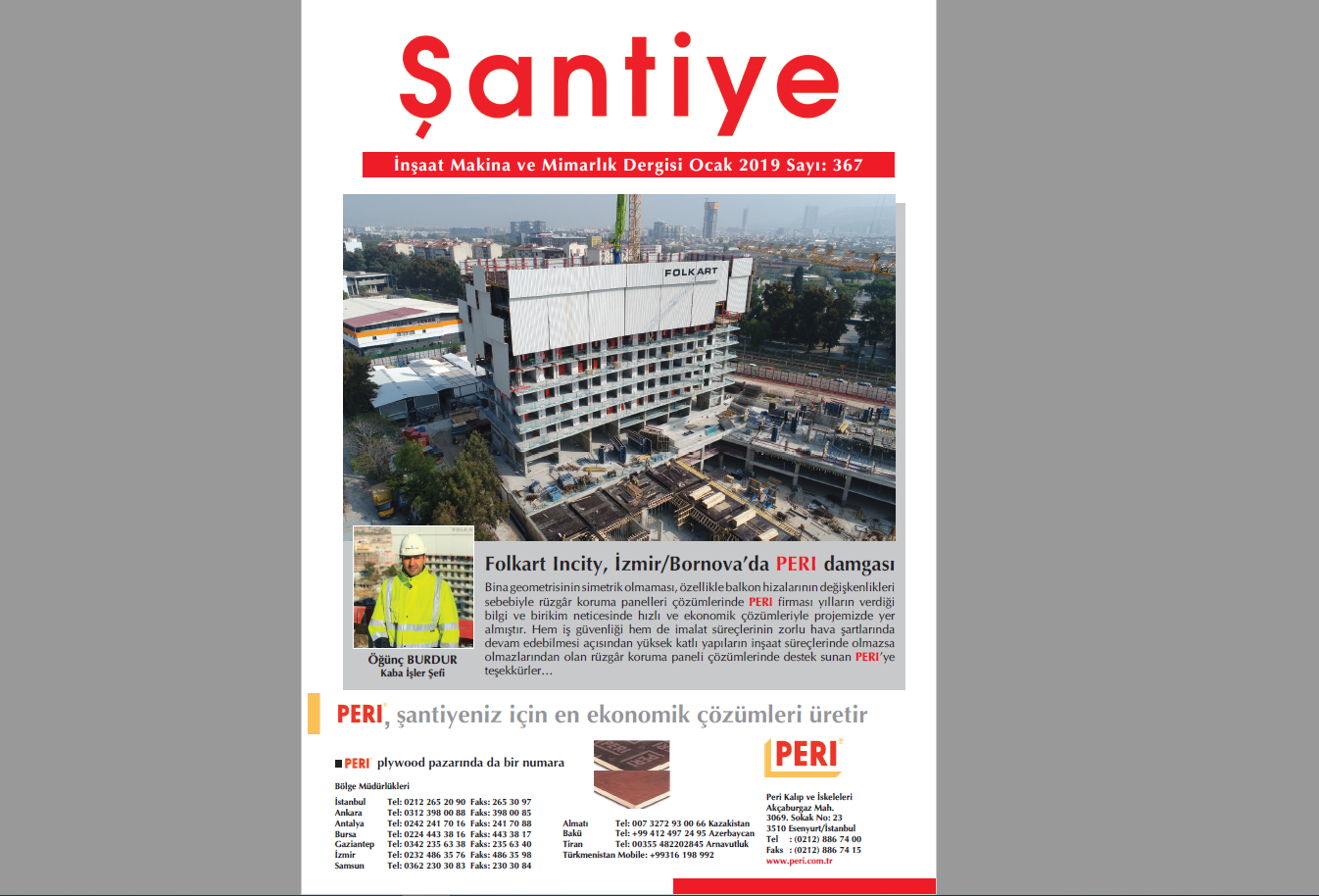 Şantiye'nin Ocak 2019 (367.) Sayısı Yayında