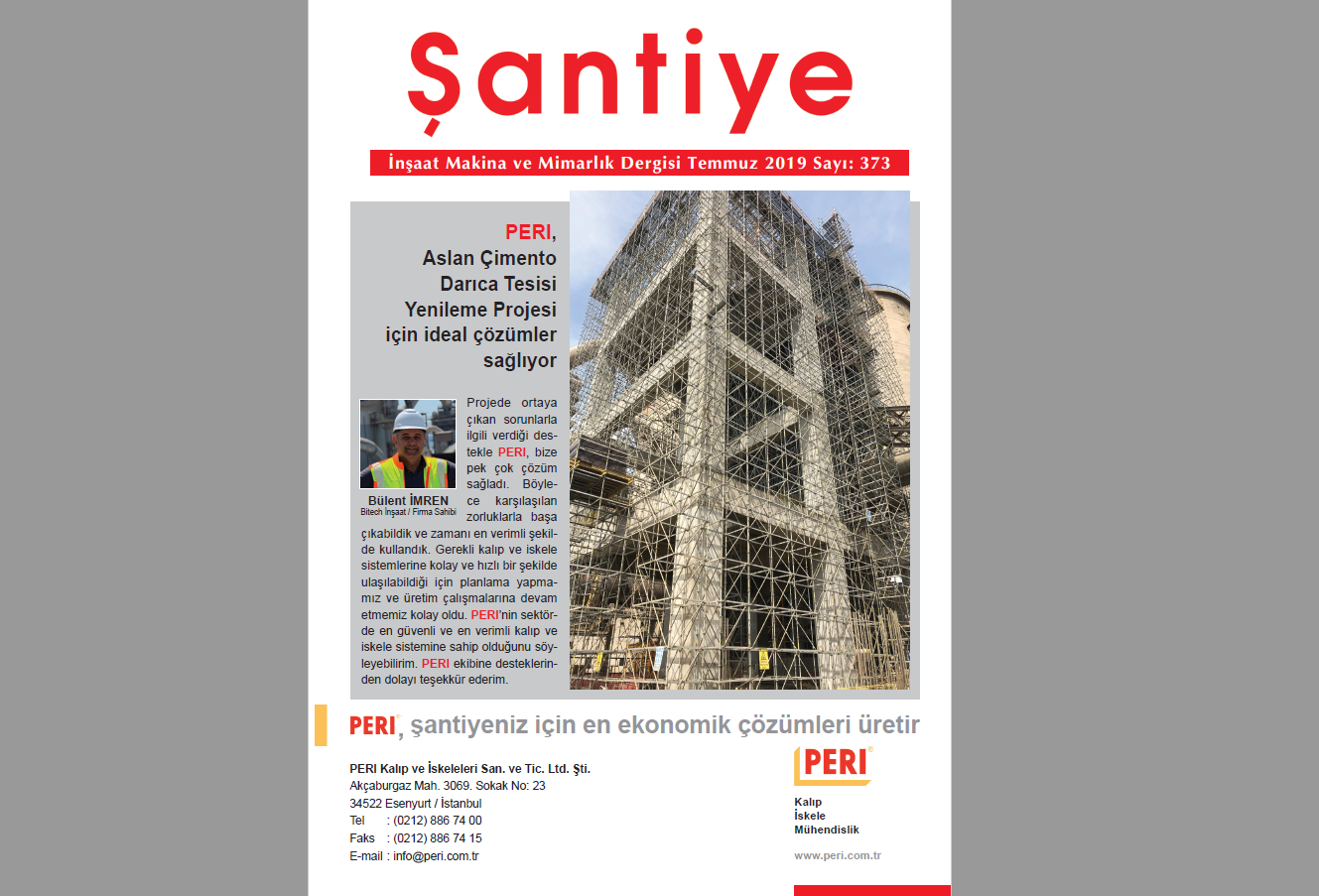 Şantiye'nin Temmuz 2019 (373.) Sayısı Yayında