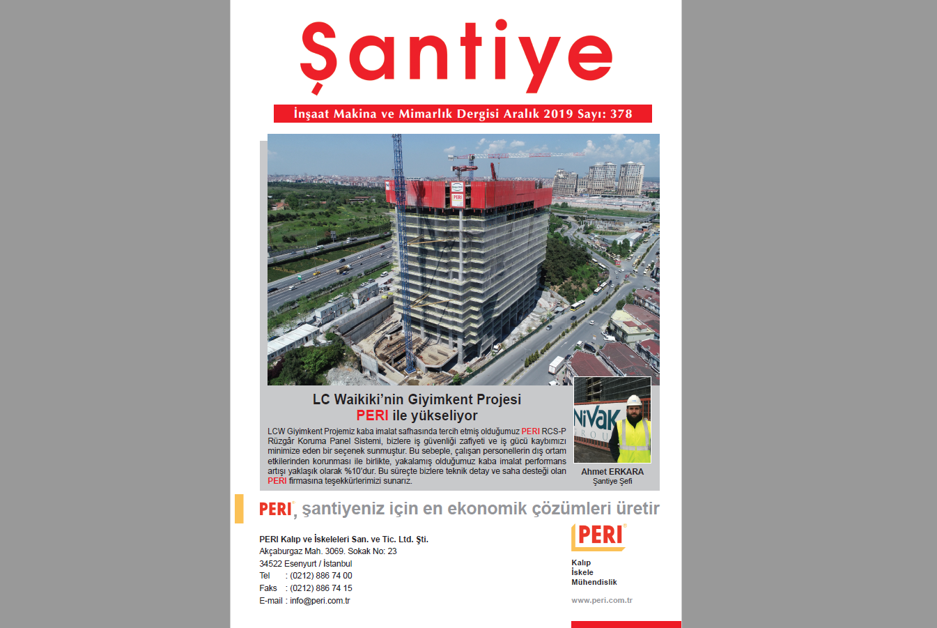 Şantiye'nin Aralık 2019 (378.) Sayısı Yayında